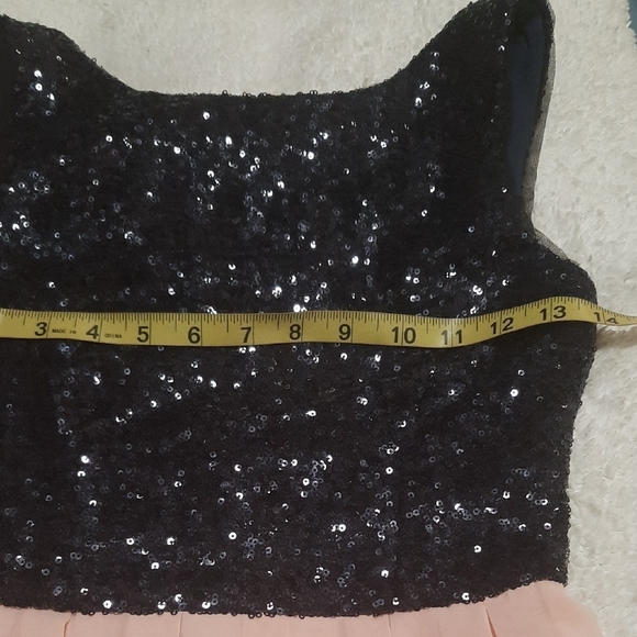 B Darlin Sequin Navy and Soft Pink Dress - Picture 5 of 8